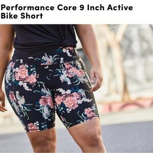 Black Floral Leopard Active Bike Short 3X